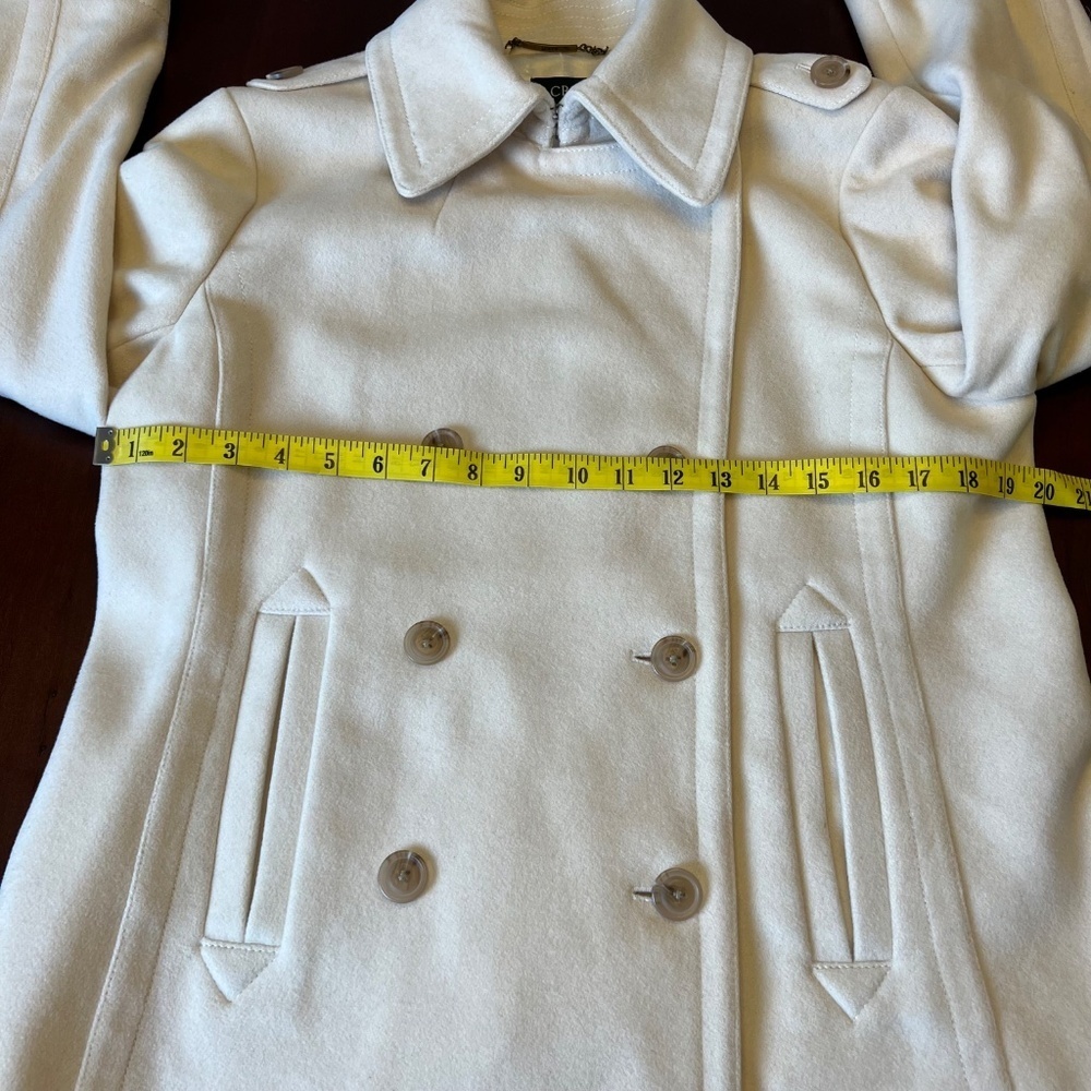 *FIRM PRICE* J. CREW CREAM WOOL PEA COAT - Picture 3 of 9